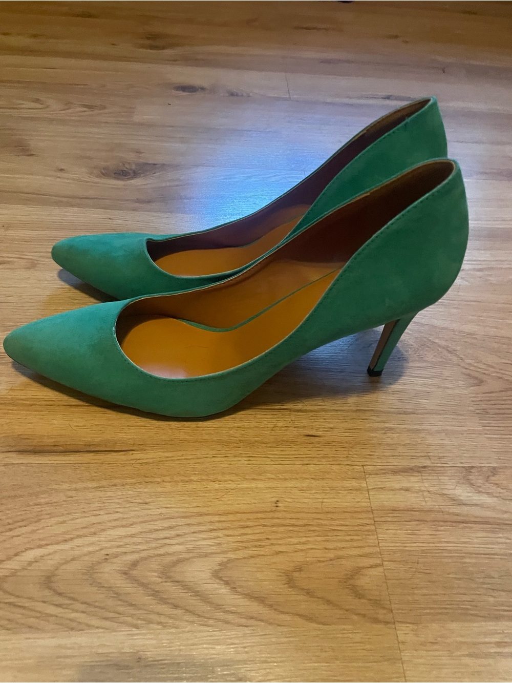Classic Pointed Toe Green Suede Pumps size 48 women’s 16 shoes
